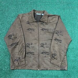 Vintage Keneth Too! brown safari print jacket